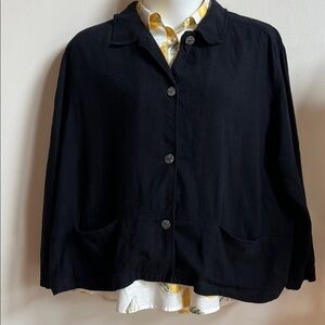 J. Jill Black Button-Up Jacket